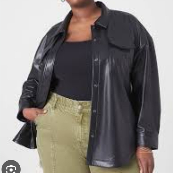 Lane Bryant Jackets & Blazers - Faux-Leather Jacket, Classic, Womens Size 22/24, Black, By Lane Bryant